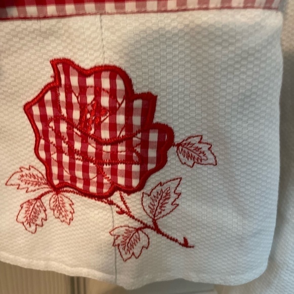 Betsey Johnson off white blazer with red gingham trim. Y2K - Picture 5 of 14